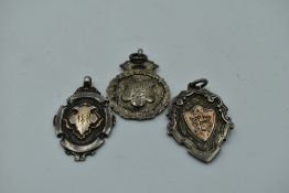 Three HM silver medalions, approx 28.6g
