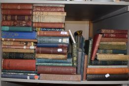 A shelf full of vintage and antique books amongst which are classic novels, poetry and more.