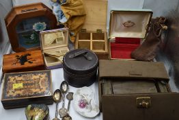 a box of jewellery boxes and cases of various forms