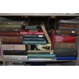 A shelf full of predominantly vintage book including cookery, animal and history interest.