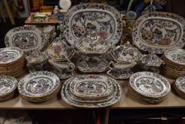 An impressive late Victorian Ashworth Bros Hanley ironstone partial dinner service,having