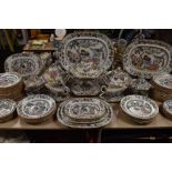 An impressive late Victorian Ashworth Bros Hanley ironstone partial dinner service,having