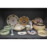 A selection of ceramics including Royal Staffordshire lustre plate