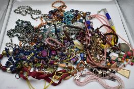 A selection of costume jewellery necklaces of various forms
