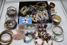 A selection of costume jewellery bracelets and bangles