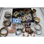 A selection of costume jewellery bracelets and bangles