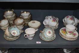 A selection of tea and similar wares including Hammersley and Victoria approx 69 pieces