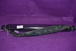 A heavy set antique glass kitchen or bakers rolling pin 45cm long approx