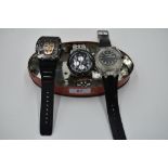 Three gents replica fashion wrist watches including Richard Mille skeleton, Audemars Piguet Royal