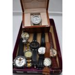 A selection of fashion wrist watches of various names including limited editions for Prsche