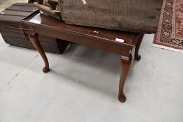 A vintage Queen Anne style tray type table on cabriole legs