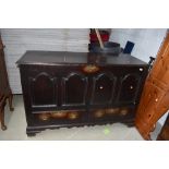 A period oak kist having under drawers and brass fitments possibly late 18th, dimensions approx.