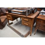 A vintage oak office desk, approx. 138 x 76cm