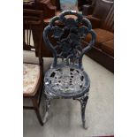 A cast aluminium garden chair