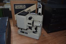 A Eumig P8 M super eight film projector with box