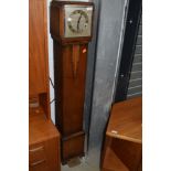 An early to mid 20th Century oak cased 'grandmother' clock , dial stamped for Anvil