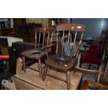 Two Victorian childs commode chairs (af)