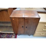 A vintage G Plan or similary stylised record or music cabinet , approx. W61cm H76cm