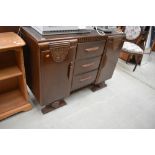 An art deco double fronted side board and drawer chest by Stylwell furniture