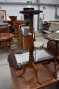 A wine or similar smoker table having small plank top measuring 78cm high