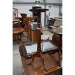 A wine or similar smoker table having small plank top measuring 78cm high