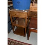 An Edwardian style oak side table or self unit 66cm tall approx