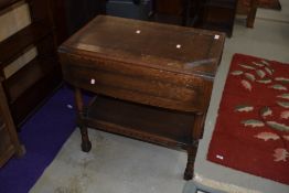 A traditional Priory style oak tea table (not trolley)