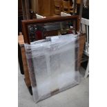 A reproduction mahogany effect framed mirror, approx. 103 x 72 cm