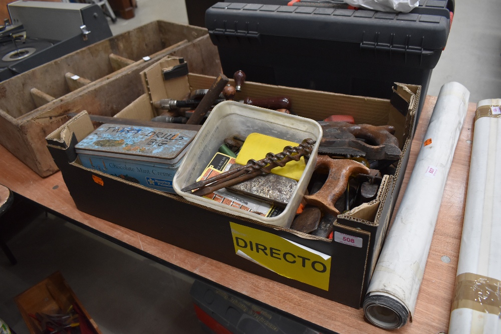 A selection of vintage woodworking and building tools
