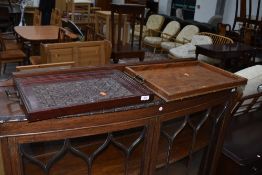 Two early 20th century wooden serving trays