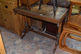 A Victorian marquetry side table, approx. 93 x 51cm