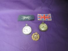 A Services Army Pocket Watch, a Swiss Made Military Pocket Watch having military marks and G.S.T.P