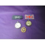A Services Army Pocket Watch, a Swiss Made Military Pocket Watch having military marks and G.S.T.P