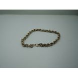A 9ct gold rope chain bracelet, approx 3.9g