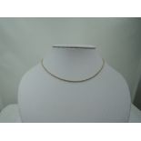 A 9ct gold fine link rope chain, approx 18' & 3.3g