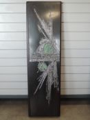 A wall hanging picture, stylised metal relief, indistinctly signed, and dated (19)79, 37 x 51cm