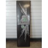 A wall hanging picture, stylised metal relief, indistinctly signed, and dated (19)79, 37 x 51cm
