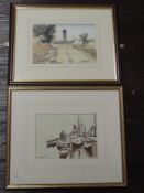A watercolour, Thomas Wilkinson, Old Fishing Boats, South Shields, signed and attributed verso, 15 x