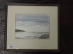 A watercolour, Campbell, Caswell Bay, indistinctly signed and dated (19)87, 14 x 18cm, plus frame