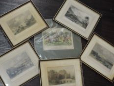 Five engravings, Lakes landscapes, 19th, 11 x 15cm, plus frame and glazed, and a print , The Lists