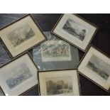 Five engravings, Lakes landscapes, 19th, 11 x 15cm, plus frame and glazed, and a print , The Lists