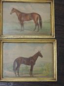 A pair of textured lithograph prints, Brett & Co, American racehorses, 19th century New York,