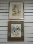 Two watercolours, Rosemary Jones, Swansea Valley, attributed verso, 35 x 25cm, plus frame and