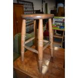 A beech wood kitchen or side stool standing sat 52cm