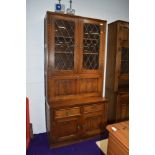 A Priory or Old Charm style dresser, part glazed, with lower drinks section, width approx. 95cm,