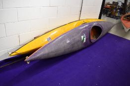 Two vintage canoes