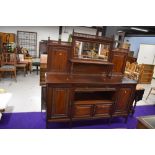 A late Victorian mahogany mirror back sideboard circa 1880, stamped Gillows, max dimensions approx.