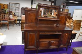 A late Victorian mahogany mirror back sideboard circa 1880, stamped Gillows, max dimensions approx.