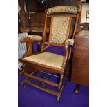 A 19th Century mahogany framed American style rocking chair