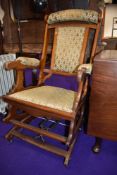 A 19th Century mahogany framed American style rocking chair